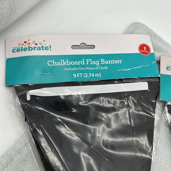 Chalkboard Flag Banner 9feet long with 10 Flags on Each 2-Pack Set - Picture 2 of 4